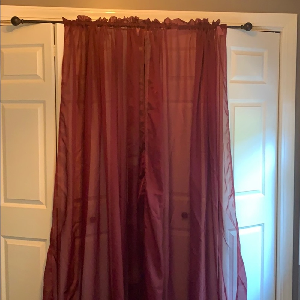 Burgundy sheers /curtains (lot of 3)